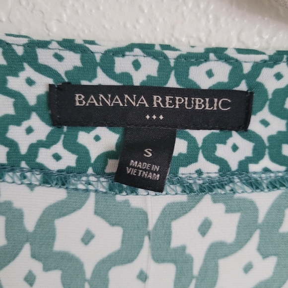 Banana Republic Green White Print Jersey Wrap Dress Small NWT - Picture 8 of 8
